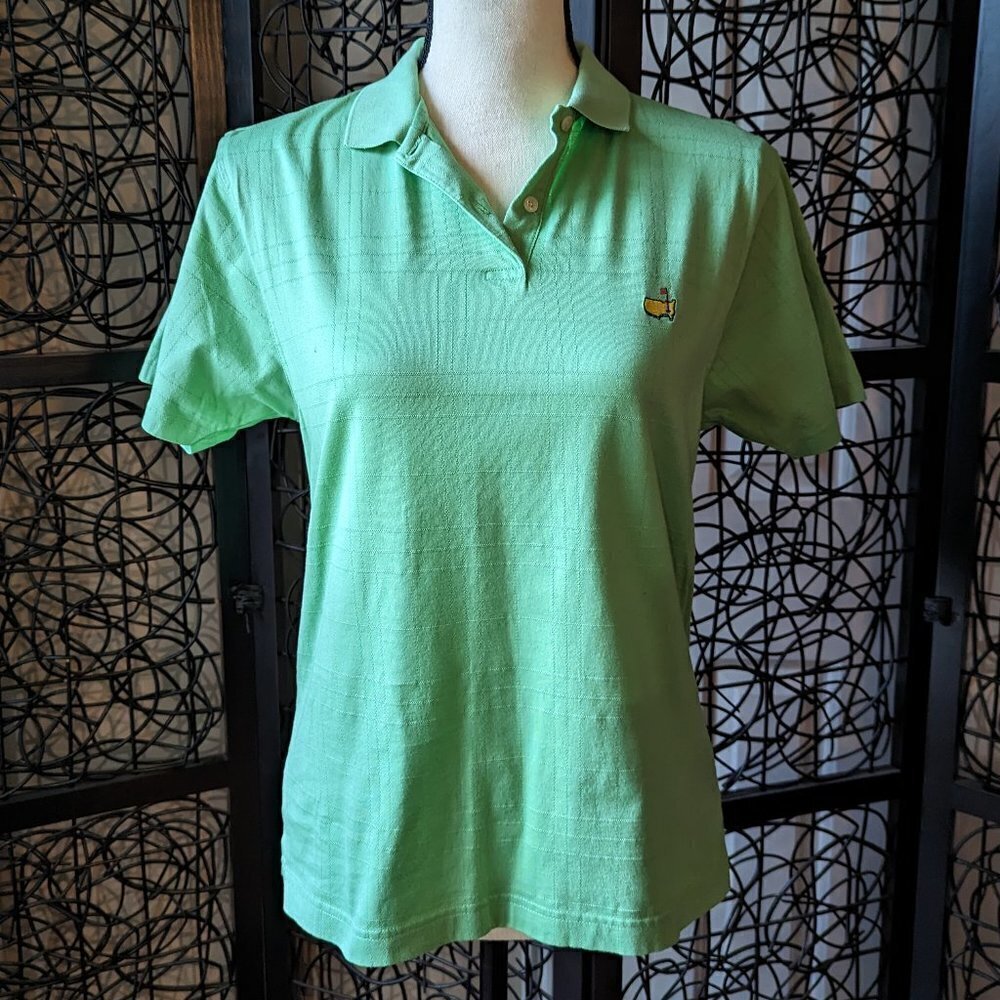Magnolia Lane Size Medium Women's Polo Light Green w/ Master's Logo EUC